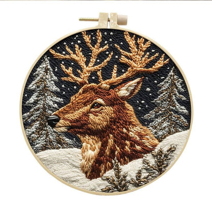 Christmas Deer Hand Embroidery Kit