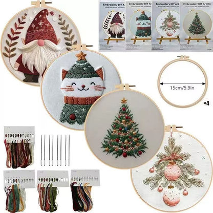Christmas Gnome Embroidery Kit | 4-in-1 Set