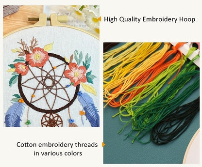 Dream Catcher Hand Embroidery Kit for Beginners