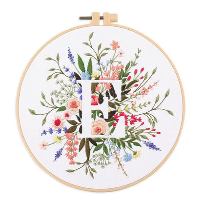 Floral Initials DIY Hand Embroidery Kit