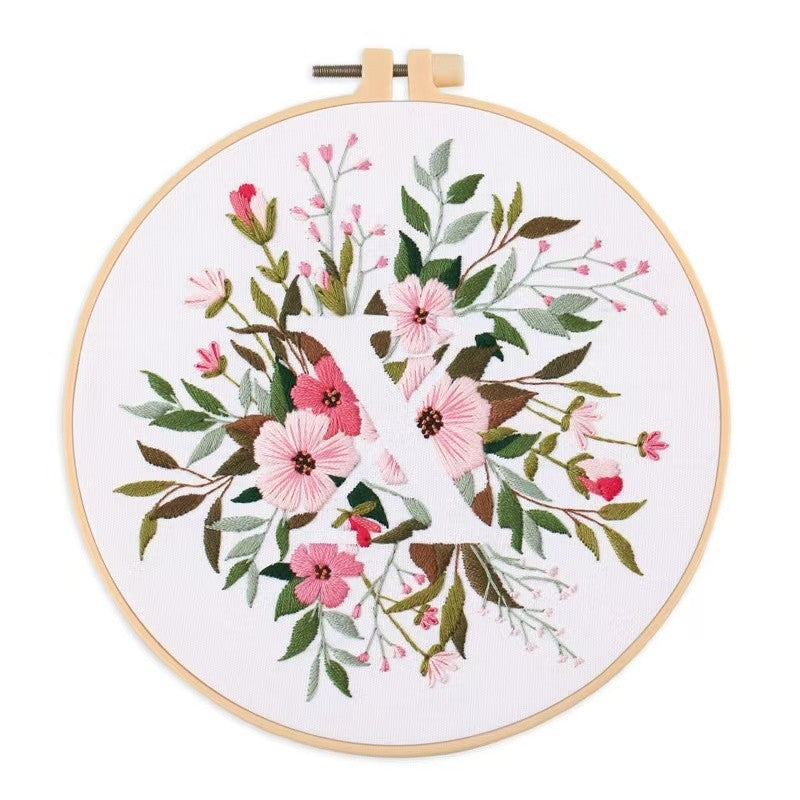 Floral Initials DIY Hand Embroidery Kit