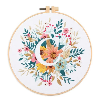 Floral Initials DIY Hand Embroidery Kit