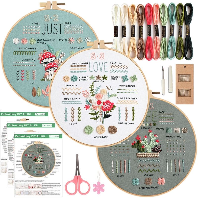 full Embroidery Start Kit Bundle for beginners