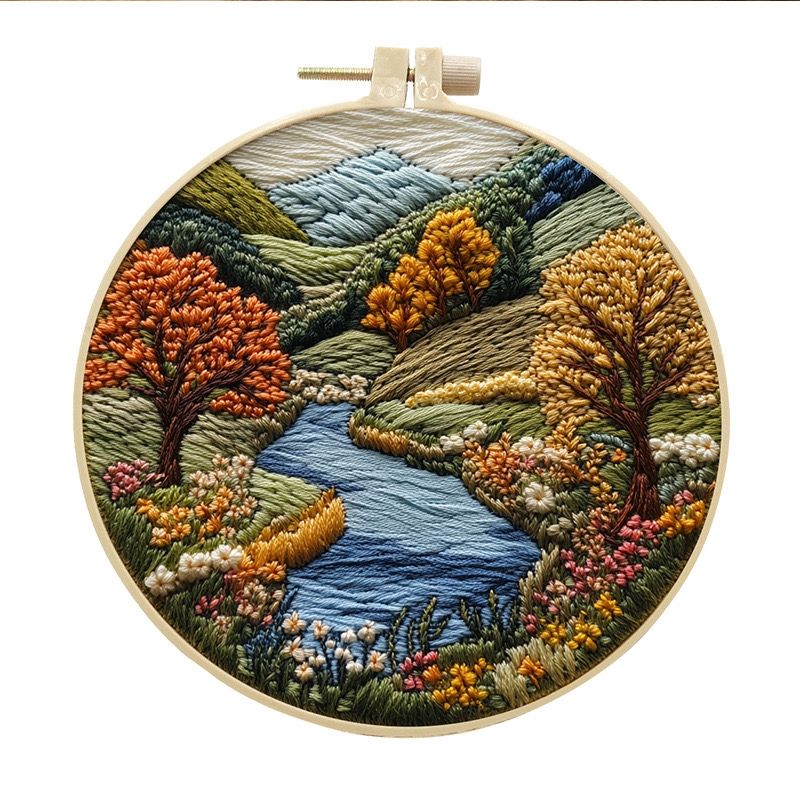 Mountain Stream DIY Hand Embroidery Kit