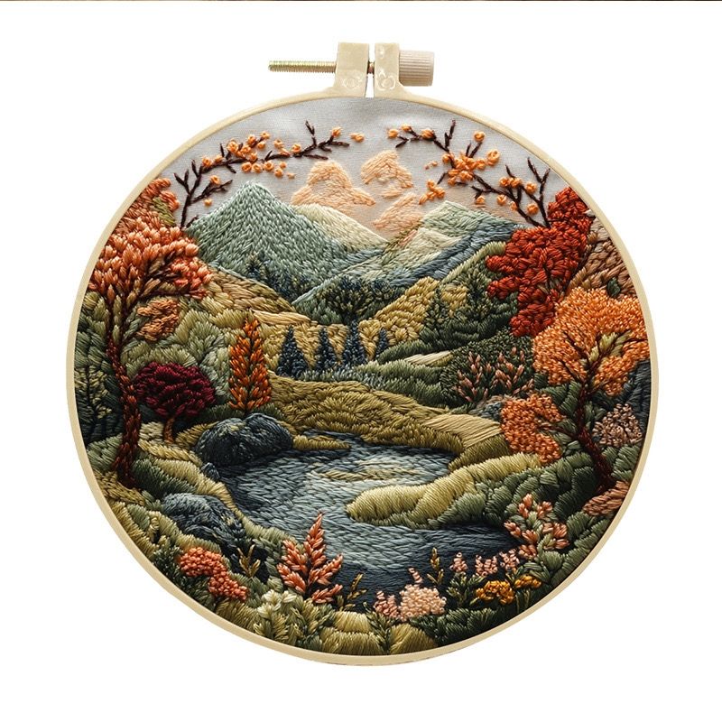 Mountain Stream DIY Hand Embroidery Kit