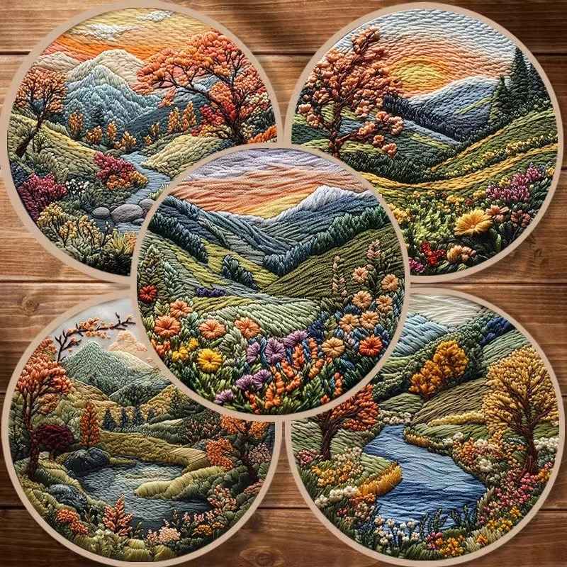 Mountain Stream DIY Hand Embroidery Kit