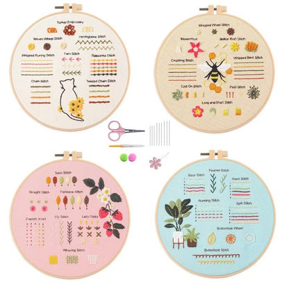 Panda Stitch Sampler Hand Embroidery Start Kit Bundle