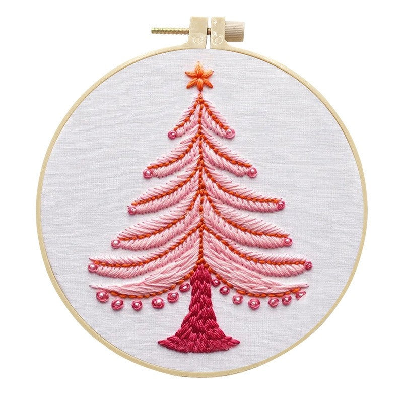 Pink Holiday Embroidery Kit