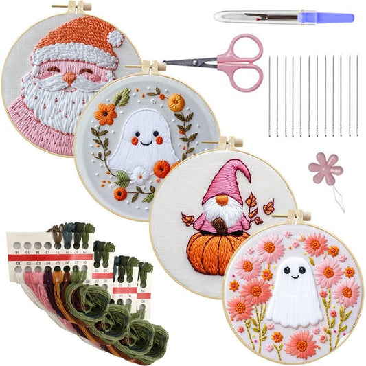 Pink Holiday Embroidery Kit