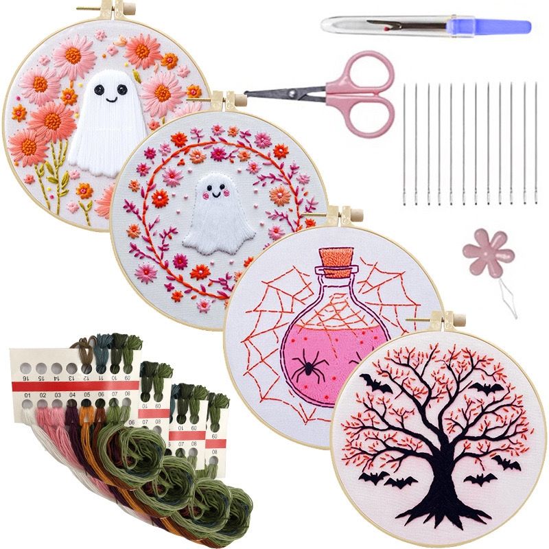 Pink Holiday Embroidery Kit