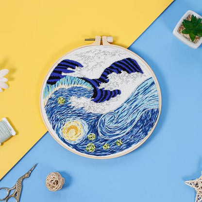 Starry Night Series DIY Hand Embroidery Kits inspired by Vincent Van Gogh