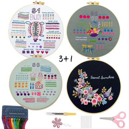 Stitch Sampler Embroidery Beginner Start Kit to learn basic stitches