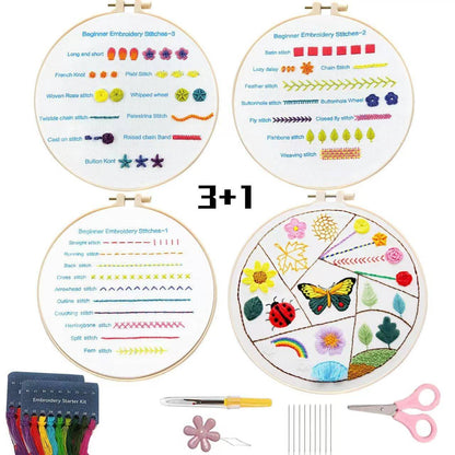 Stitch Sampler Embroidery Beginner Start Kit to learn basic stitches