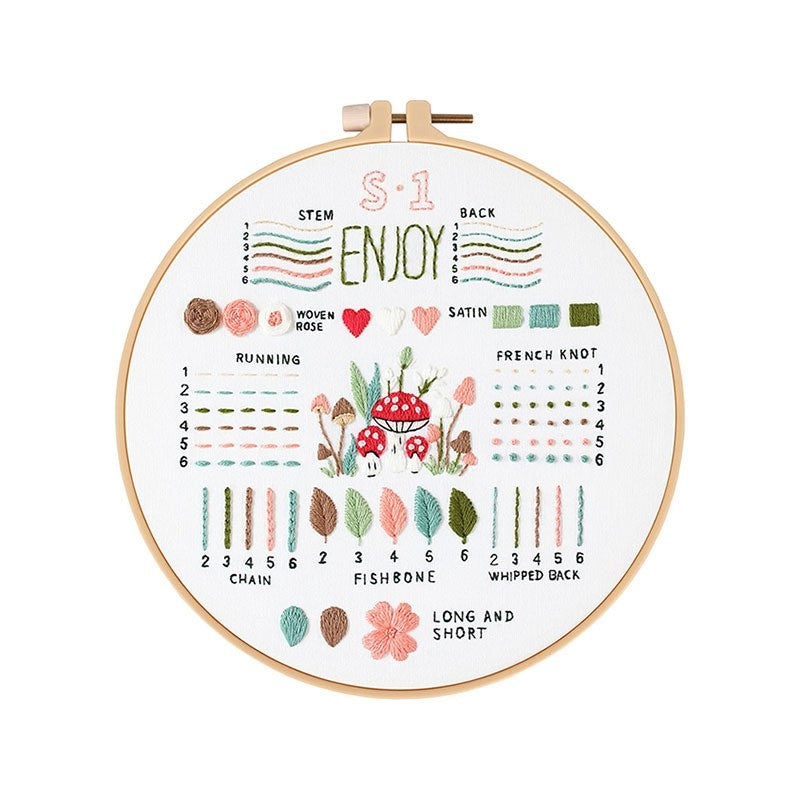 full Enjoy Your Life Embroidery Starter Kit Bundle for beginner