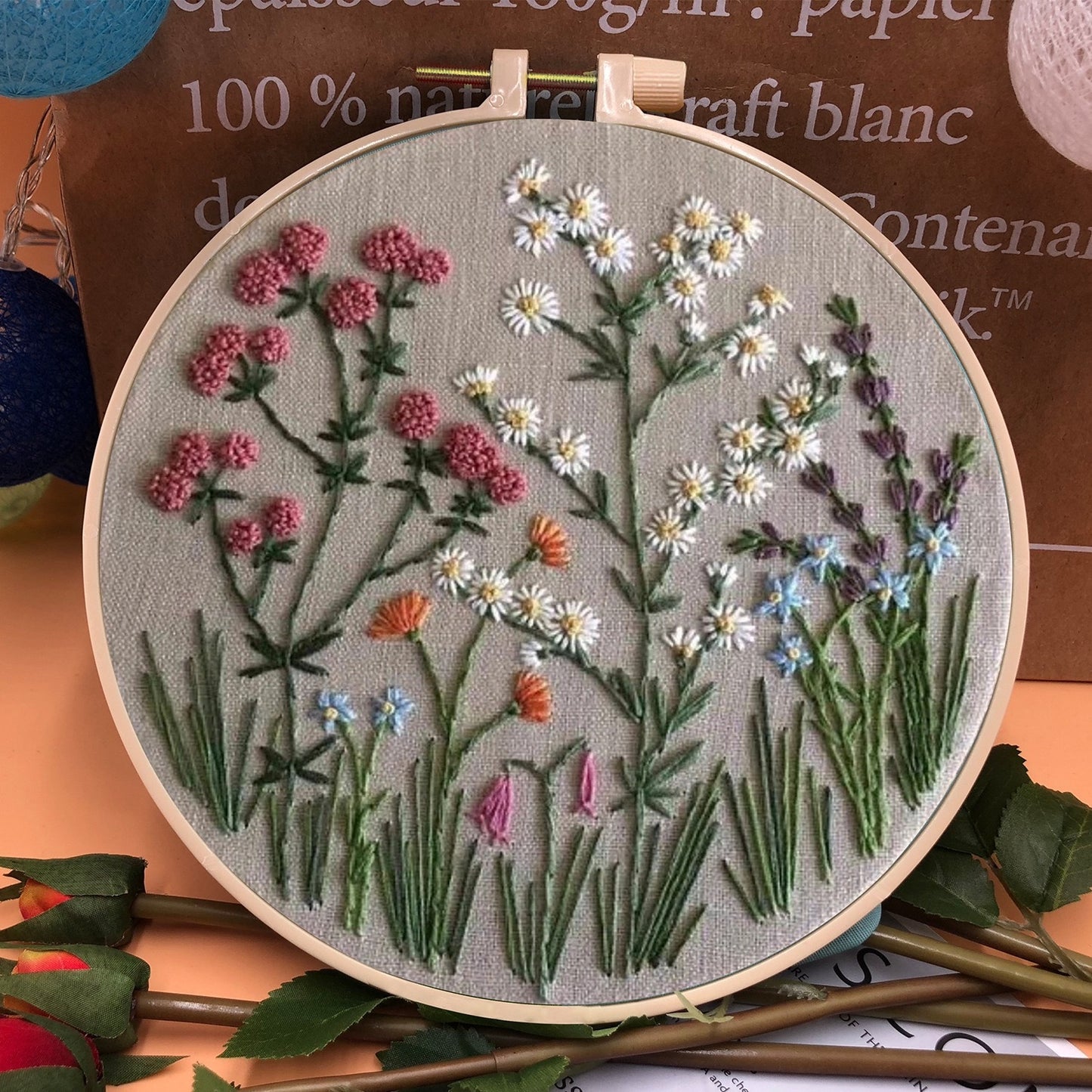 Flower Beginner Hand Embroidery Kit