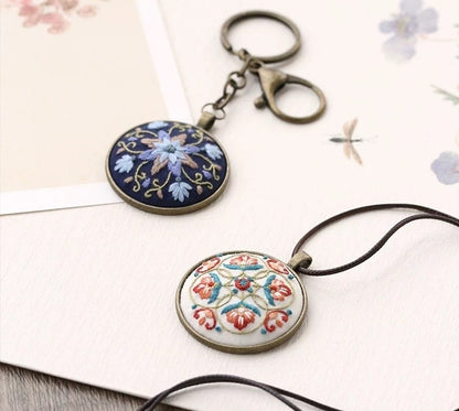 Floral Necklace Hand Embroidery Kit