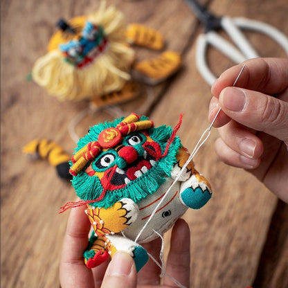 Dragon and Tiger Amulet Sachet | DIY Embroidery Kit