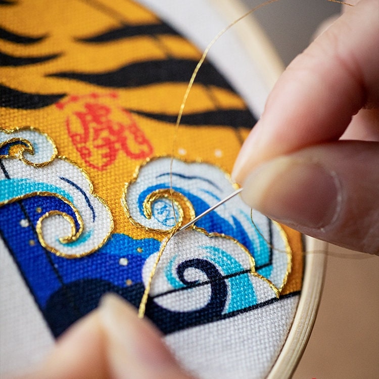 Dragon and Tiger Amulet Sachet | DIY Embroidery Kit