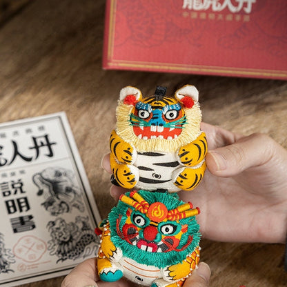 Dragon and Tiger Amulet Sachet | DIY Embroidery Kit