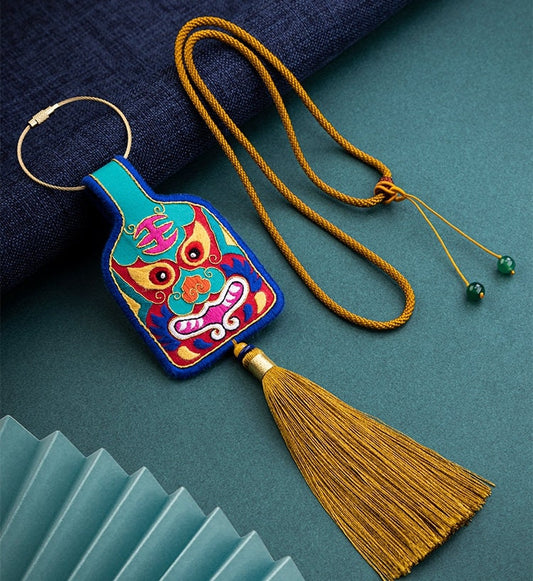 Tiger Amulet Necklace, DIY Embroidery Kit