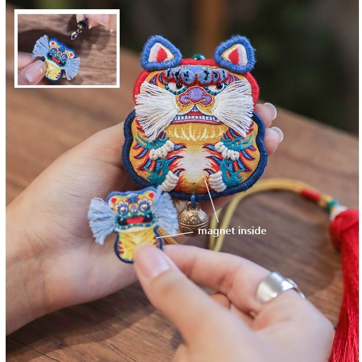 Mother & Child Tiger Amulet | DIY Embroidery Kit