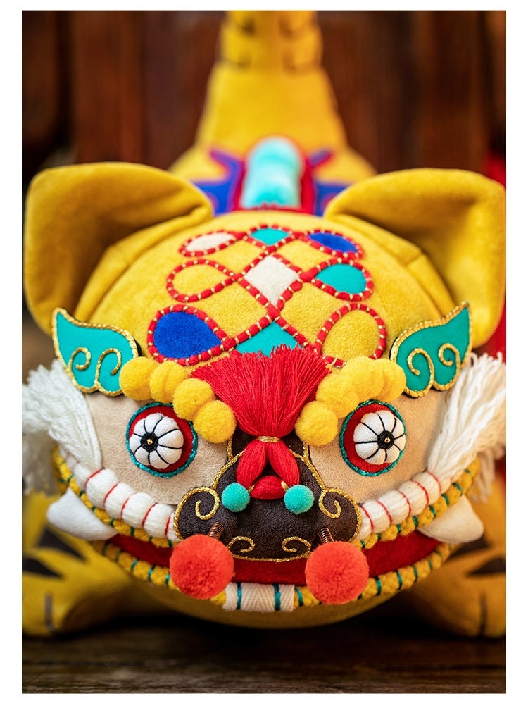 Tiger King | Handmade Embroidery Cloth Tiger Toy Doll Chinese Auspicious Lucky Signs Tiger Year New Year Creative Gift Best Wish Doll