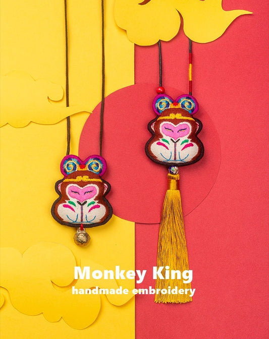 Monkey King Hand-Embroidered Amulet