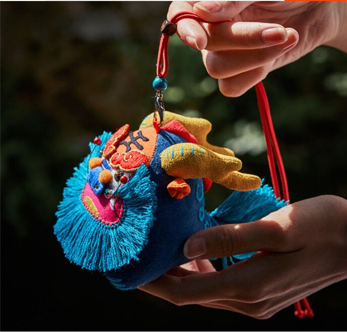 Azure Dragon DIY Embroidery Amulet | Mini Sachet