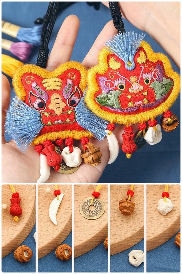 Lucky Tiger Lucky Amulet Charm | Beginner DIY Embroidery Kit