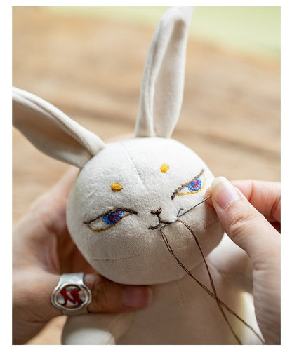 Space Rabbit | DIY Embroidery Kit Beginners Level | Handmade Asian Style Lucky Bunny Doll with Tutorial Video | Holiday Birthday Gifts