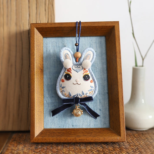 Rabbit Amulet or Brooch | DIY Embroidery Kit