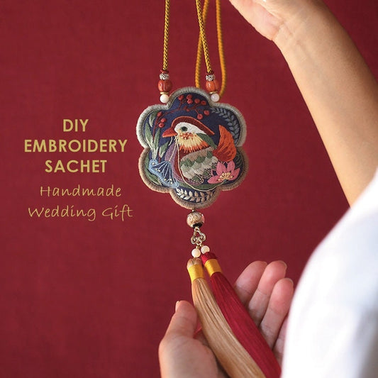 Mandarin Ducks Amulet DIY Embroidery Kit