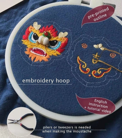 Mini Dragon Amulet Fortune Charm DIY Embroidery Kit