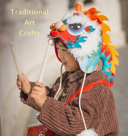 Dragon Hat, Dancing Lion Hat, DIY Embroidery Kit