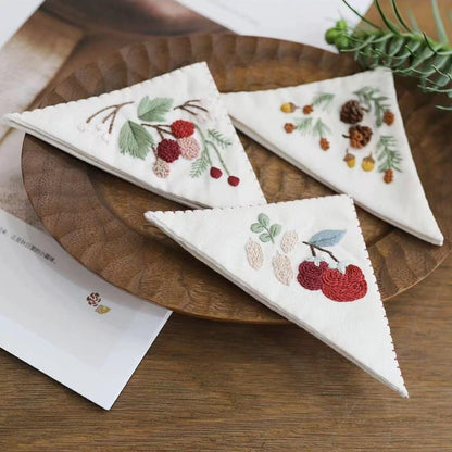 Floarl Blossom Page Corner Bookmark, DIY Embroidery Start Kit